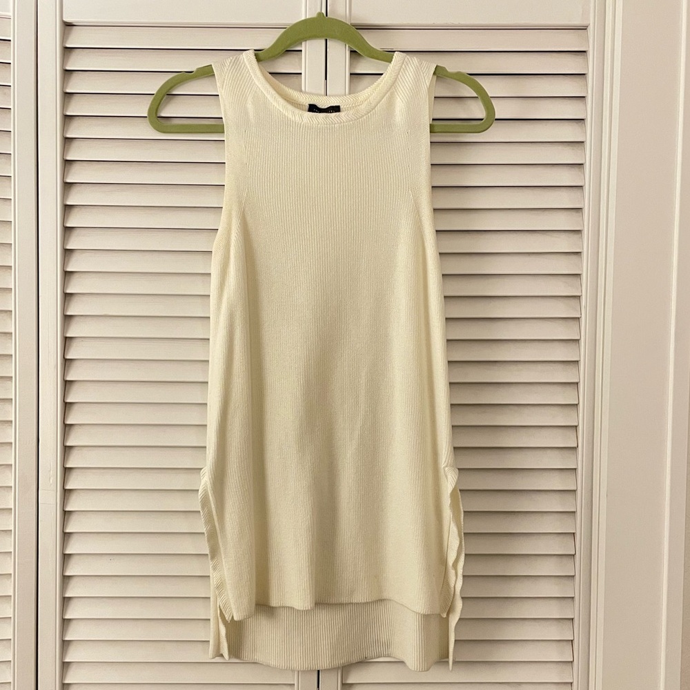 The Limited Sleeveless Knit Tunic XS Ivory